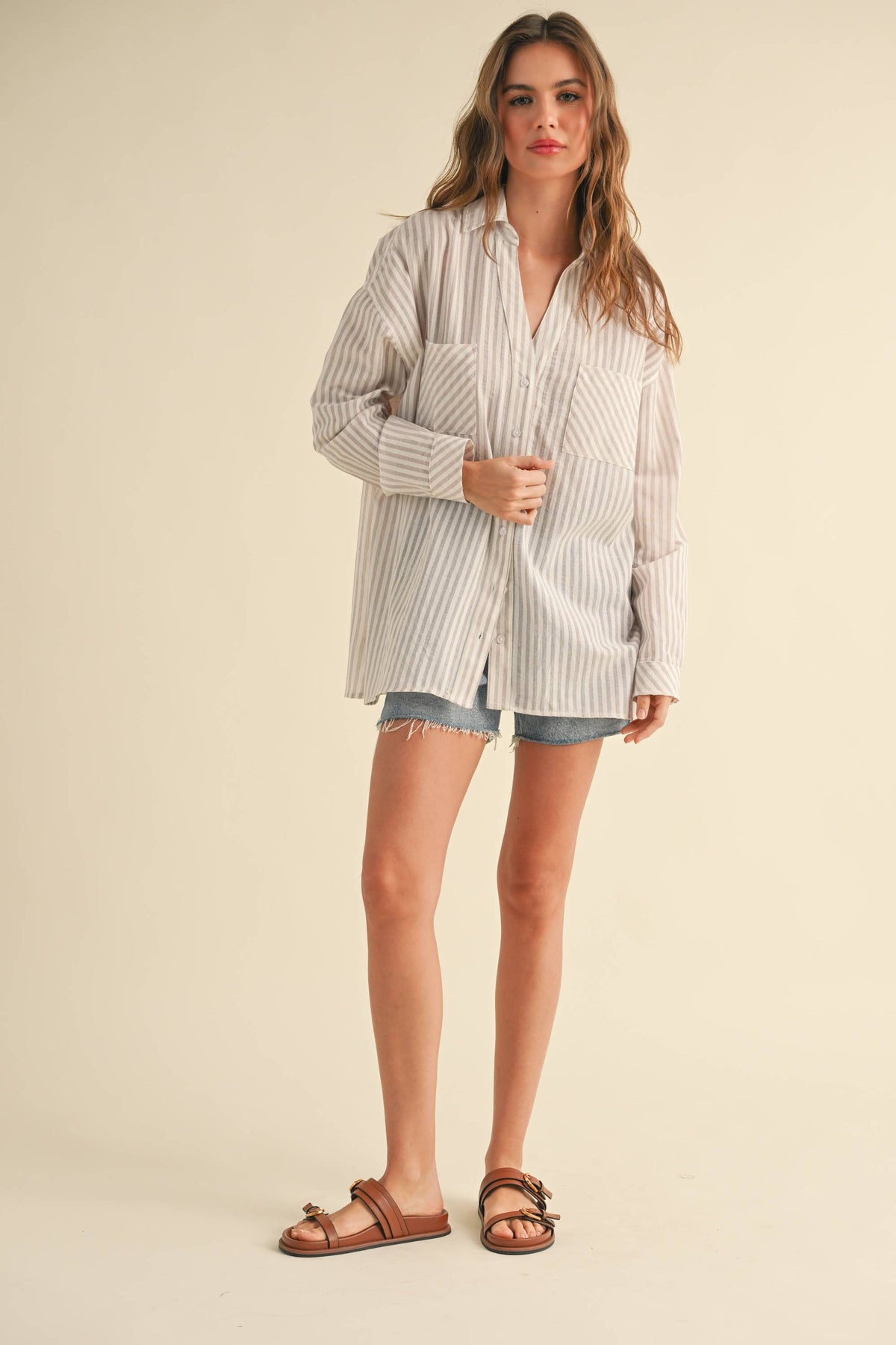 STRIPED PATTERN BUTTON DOWN SHIRTS