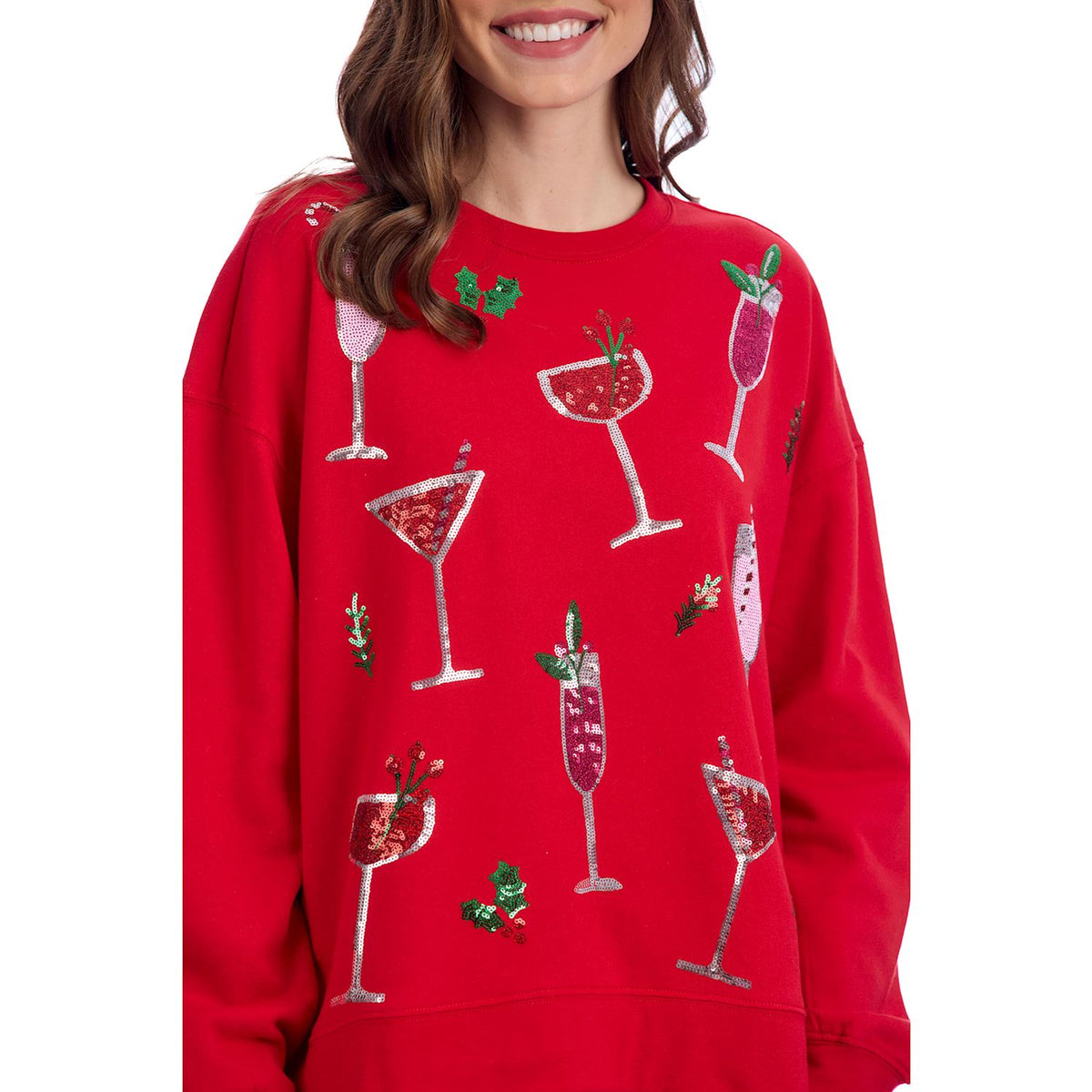 Mudpie Red Holiday Sparkle Sweatshirt