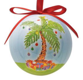 Palm Tree Holiday Ball Ornament