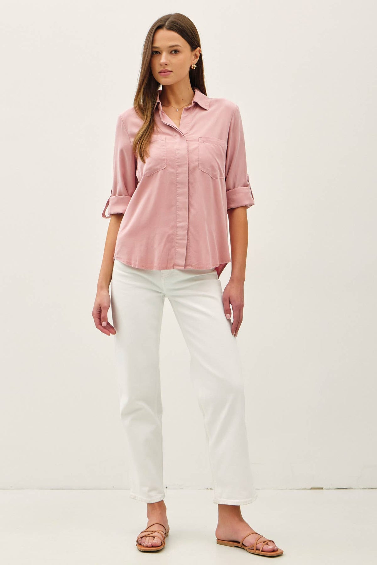 TENCEL ROLLED CUFF SHIRTS