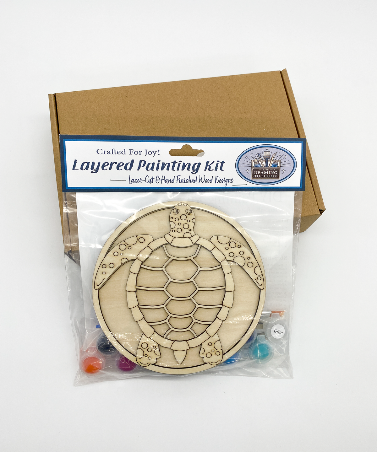 Layered Sea Turtle 3D Art | DIY Wood Craft Kit for Adults | Unique Nautical Wall Art