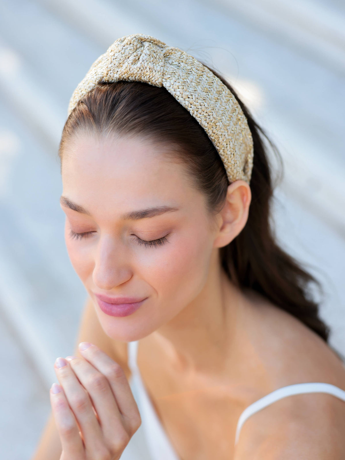 Woven Lurex Knotted Headband