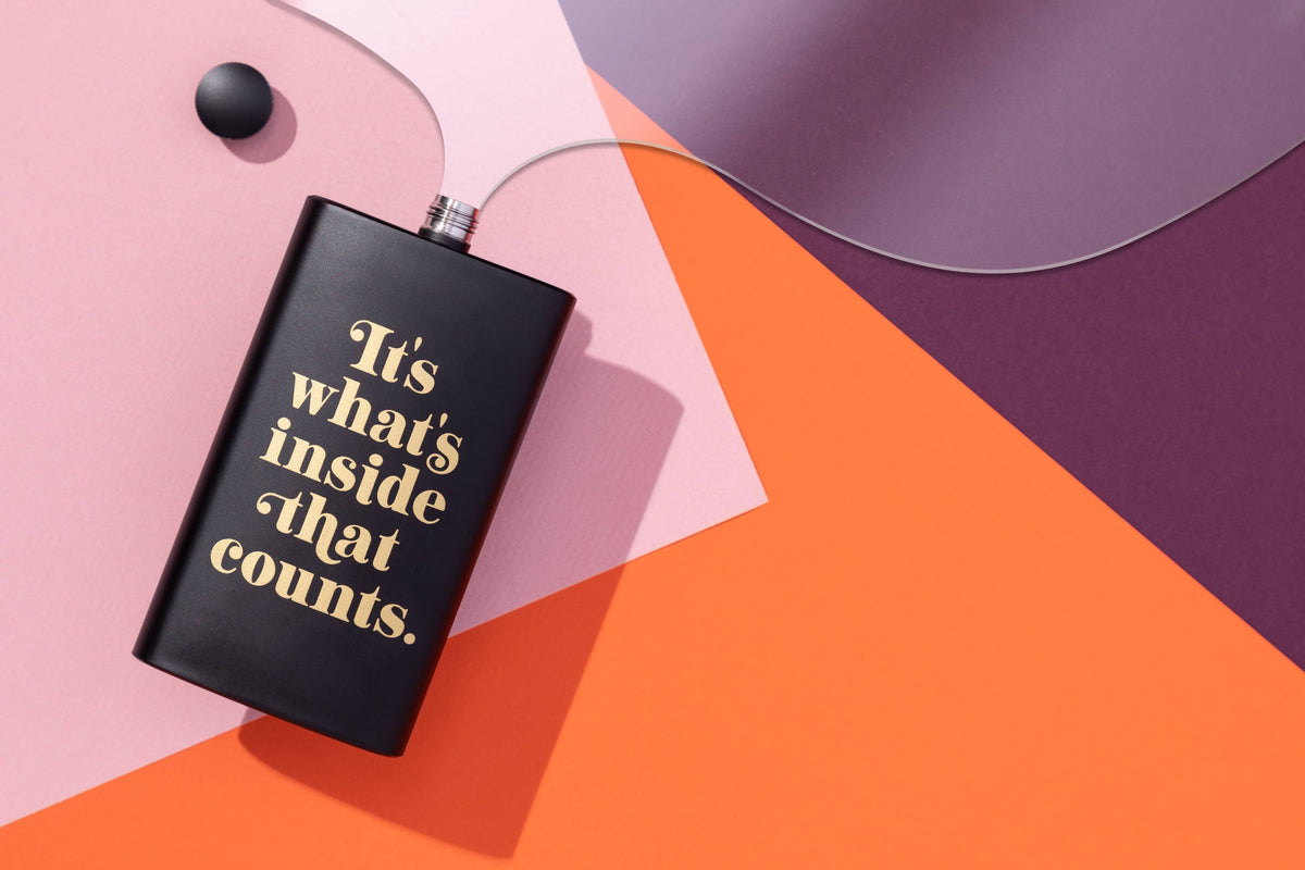 Brass Monkey It's What's Inside That Counts Pocket Flask