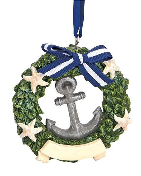 Anchor Wreath Resin Ornament