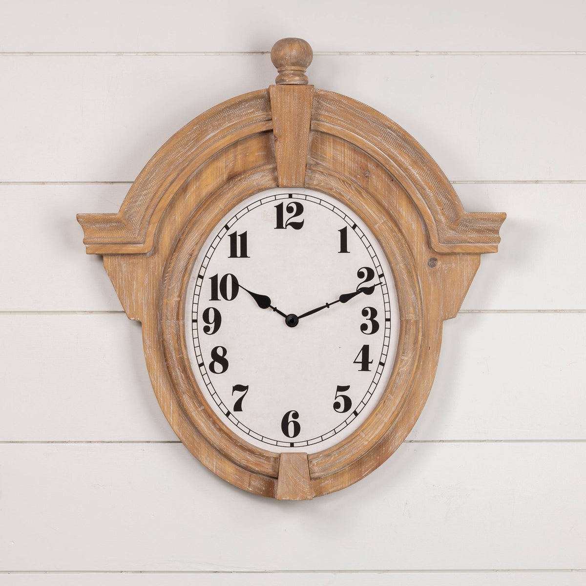 OVAL WOOD WALL CLOCK