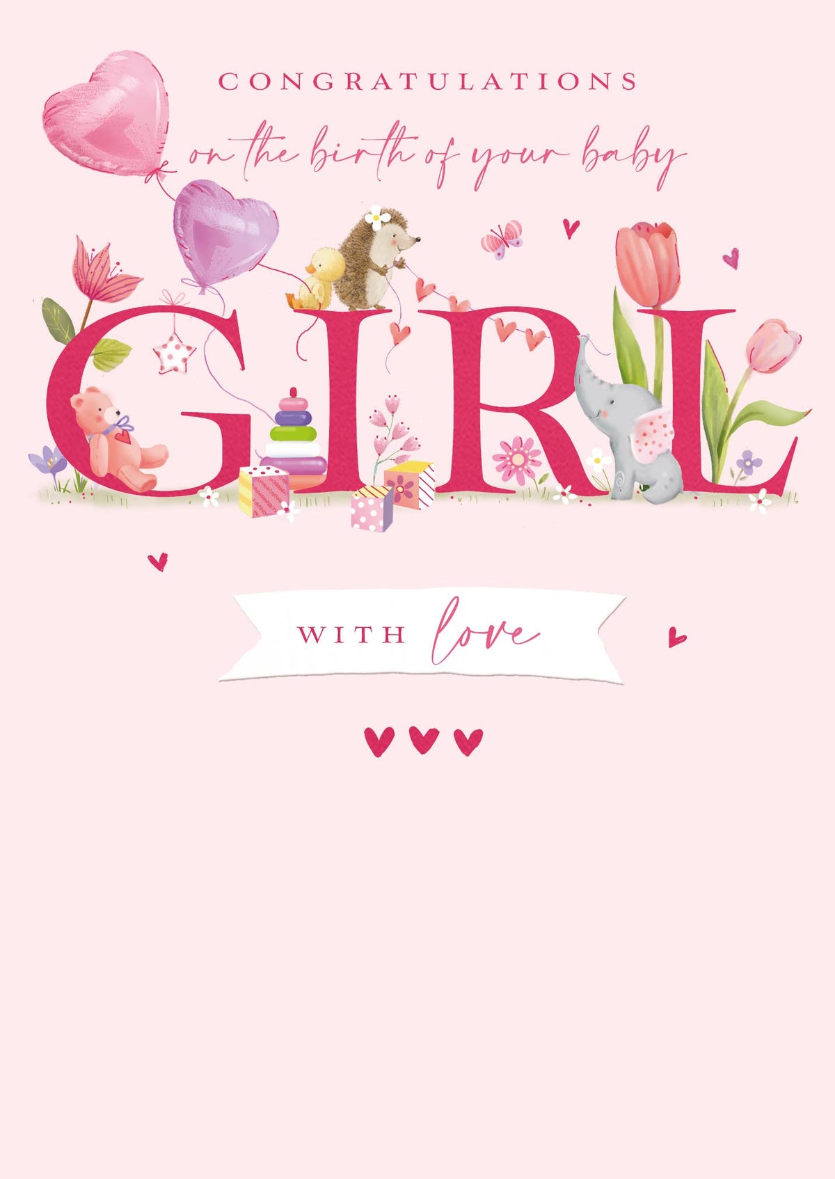 BABY. GIRL GREETING CARD LING