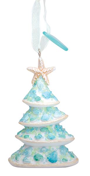 Resin Ornament - Sand and Sea Glass Tree
