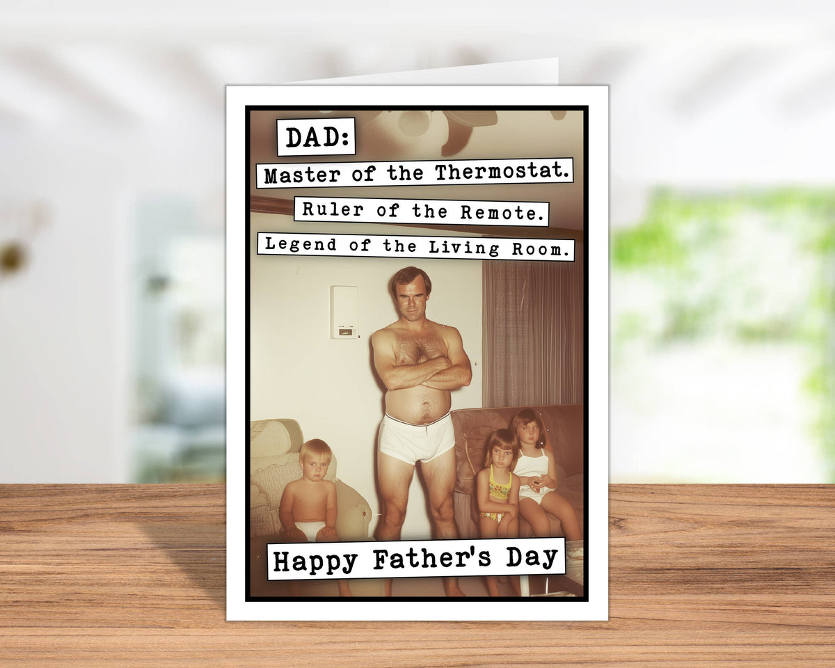 Funny Fathers Day Cards | Made in USA. DAD: Master of the Thermostat