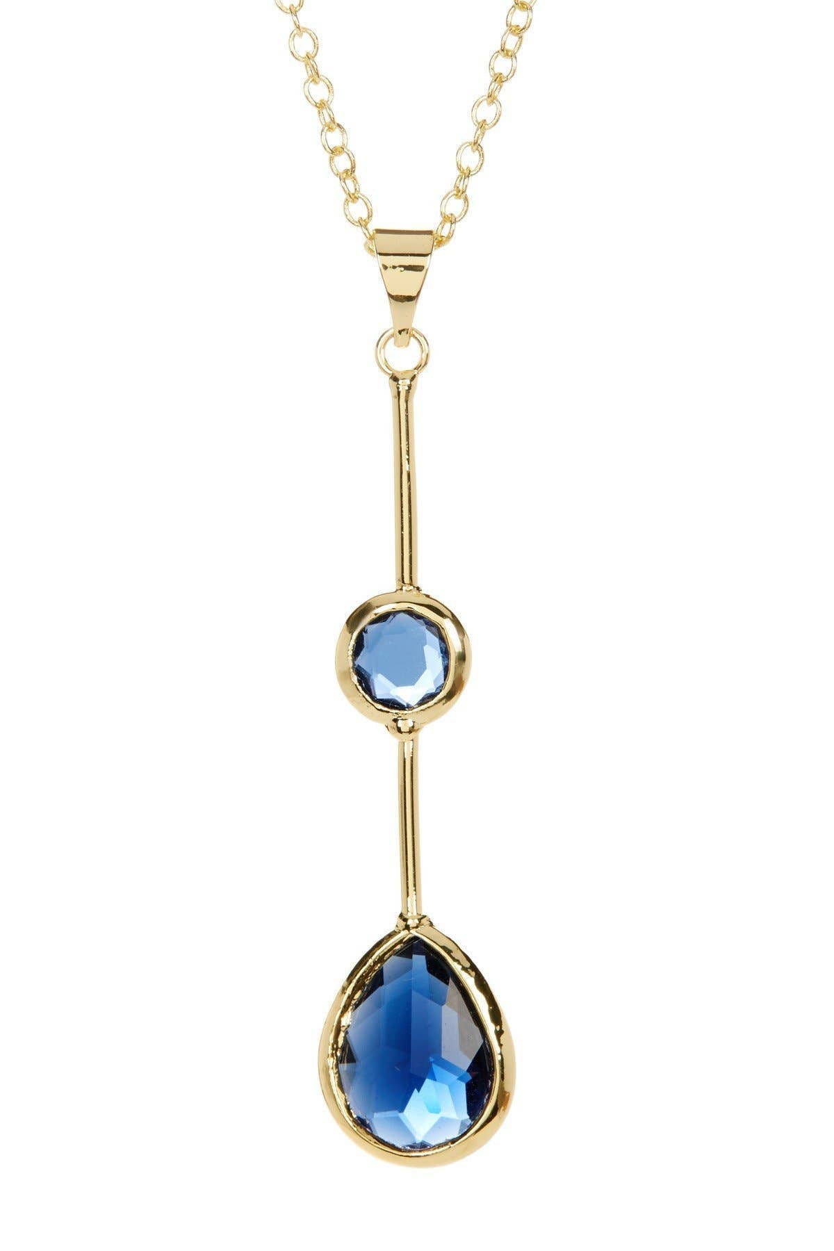 London Blue Crystal Pendant Necklace