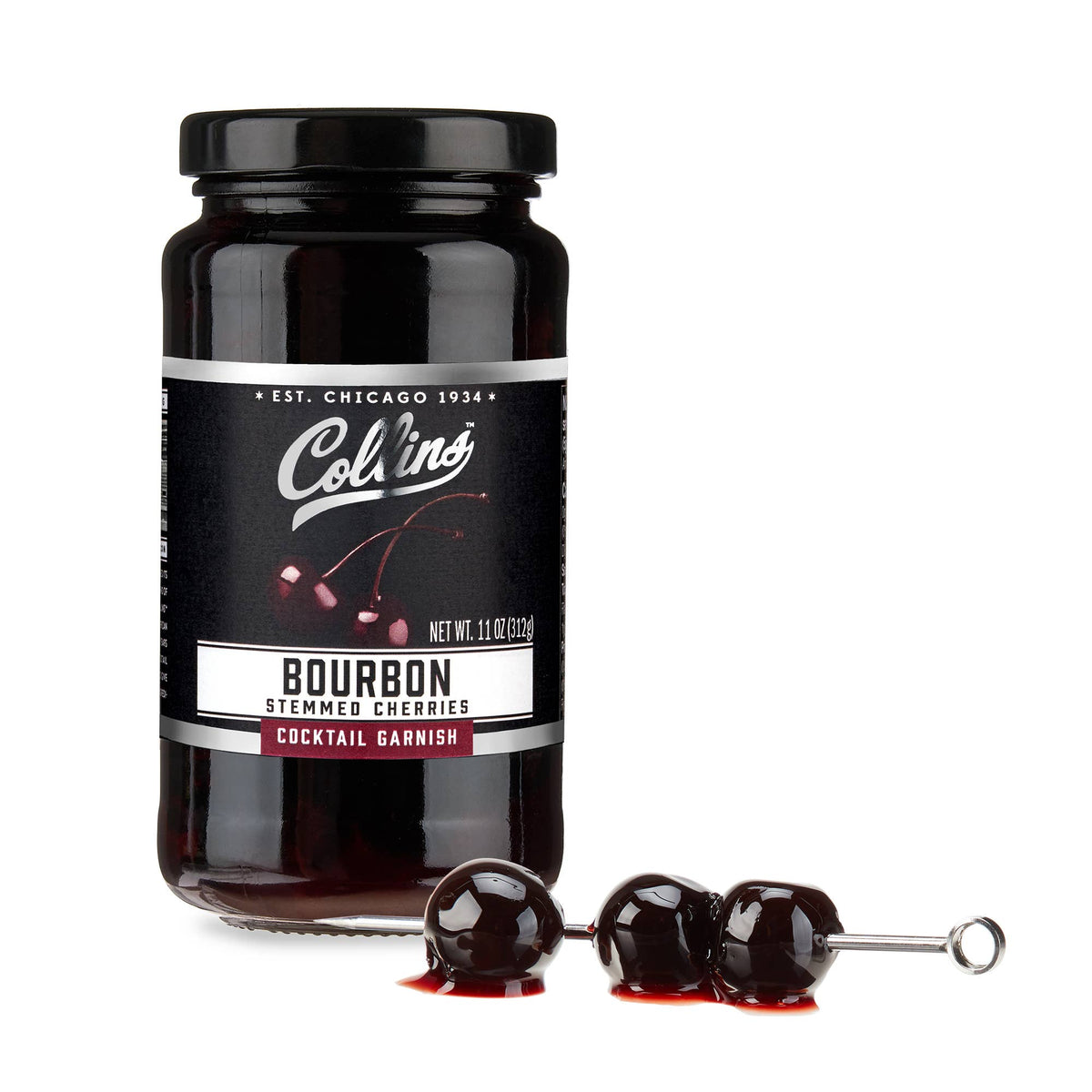 Bourbon-Soaked Stemmed Cherries Cocktail Garnish - 11 oz