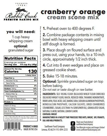 SCO-Cranberry Orange Cream Scone Mix