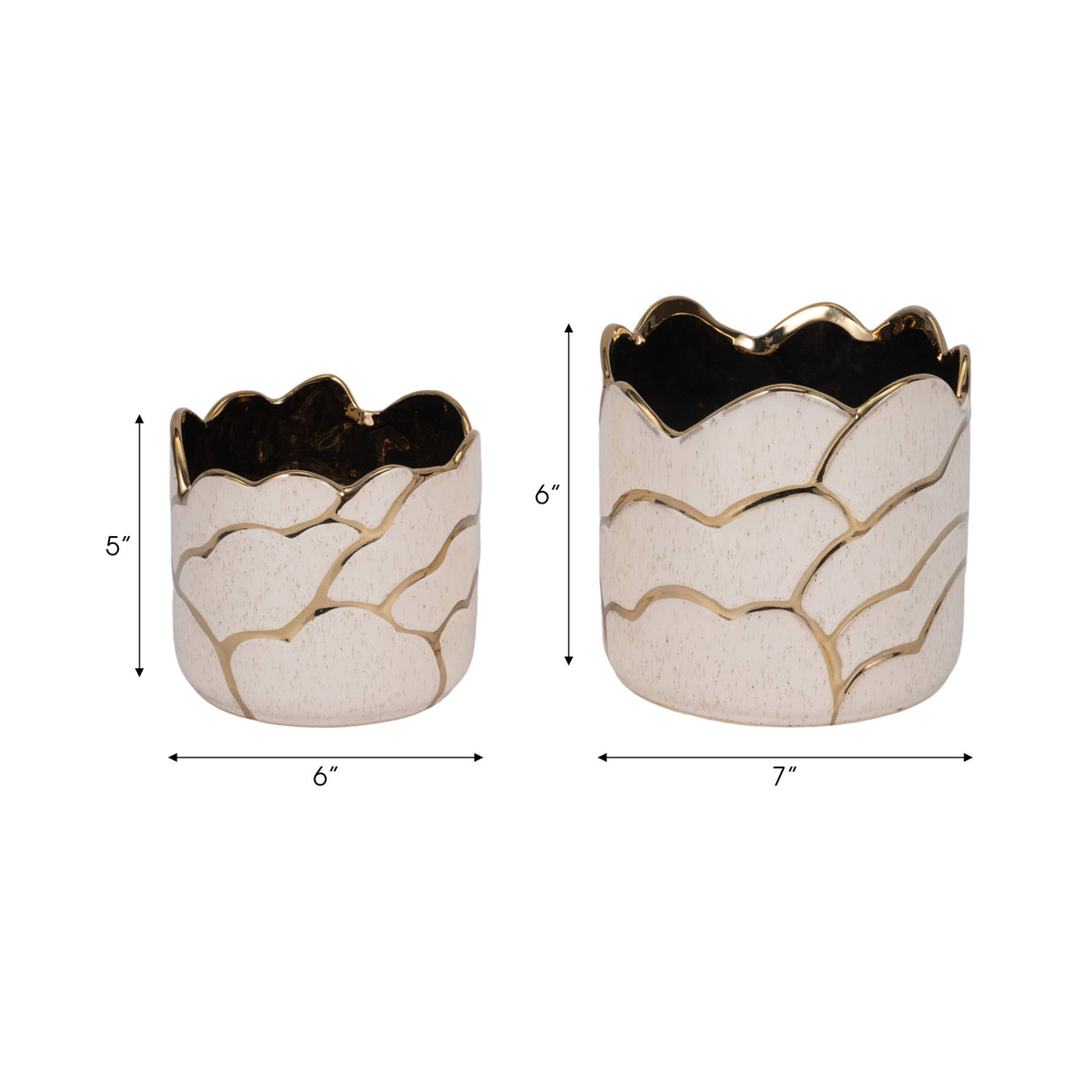 Ivory/Gold Resin Cloud Planter