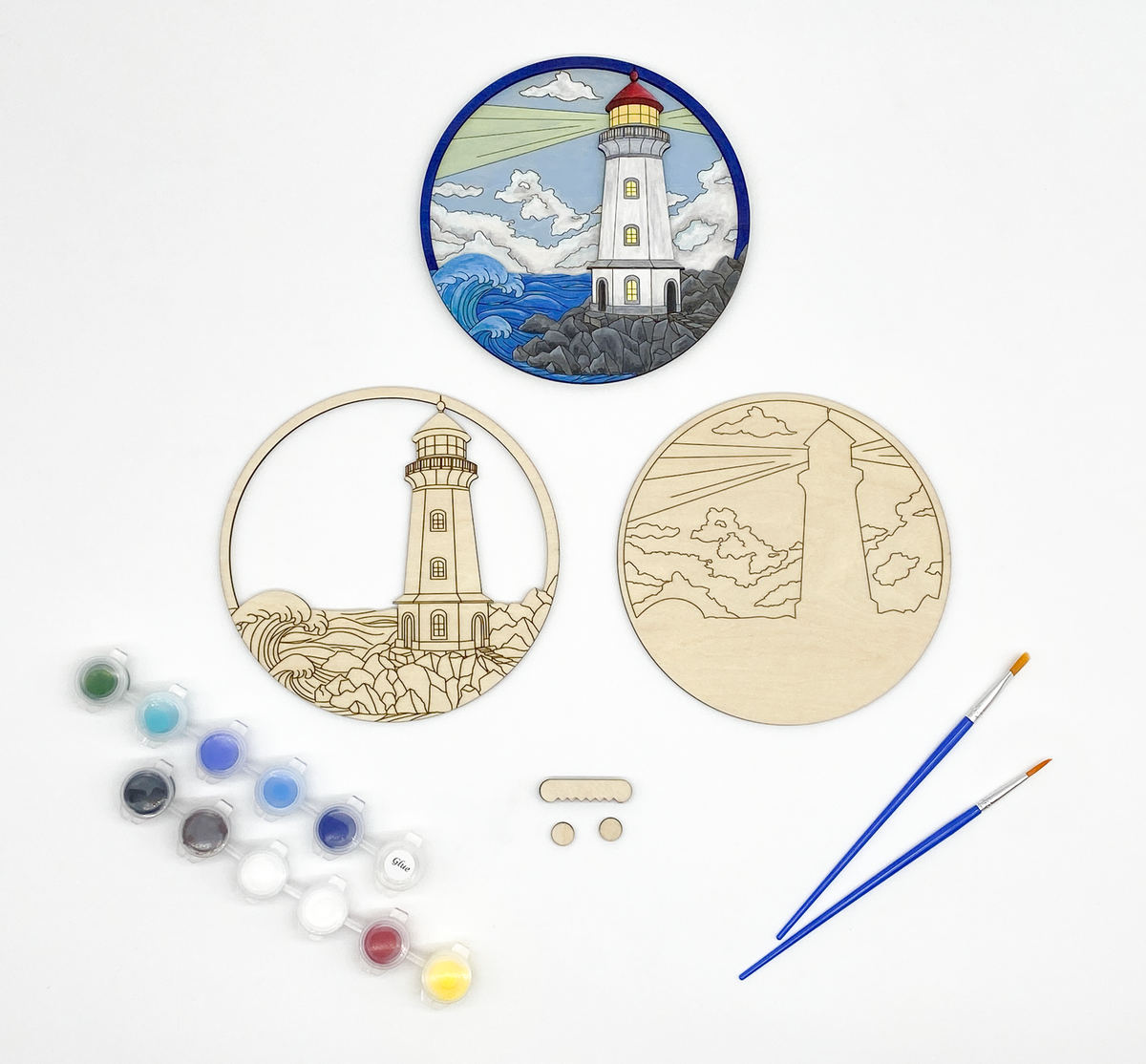 Lighthouse Coastal DIY Paint Kit – Layered Wood Ocean Art