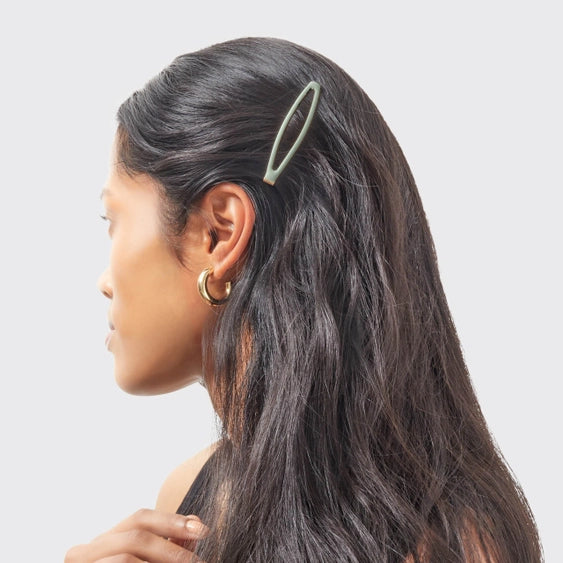 Enameled Elongated Eucalyptus 4 Piece Snap Clip Set