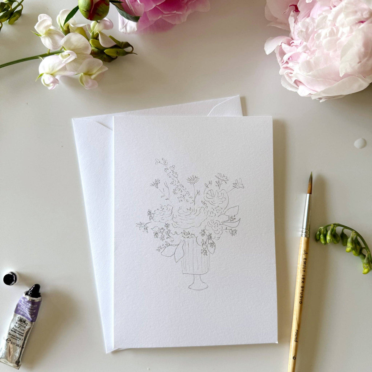 Bouquets paintable notecards