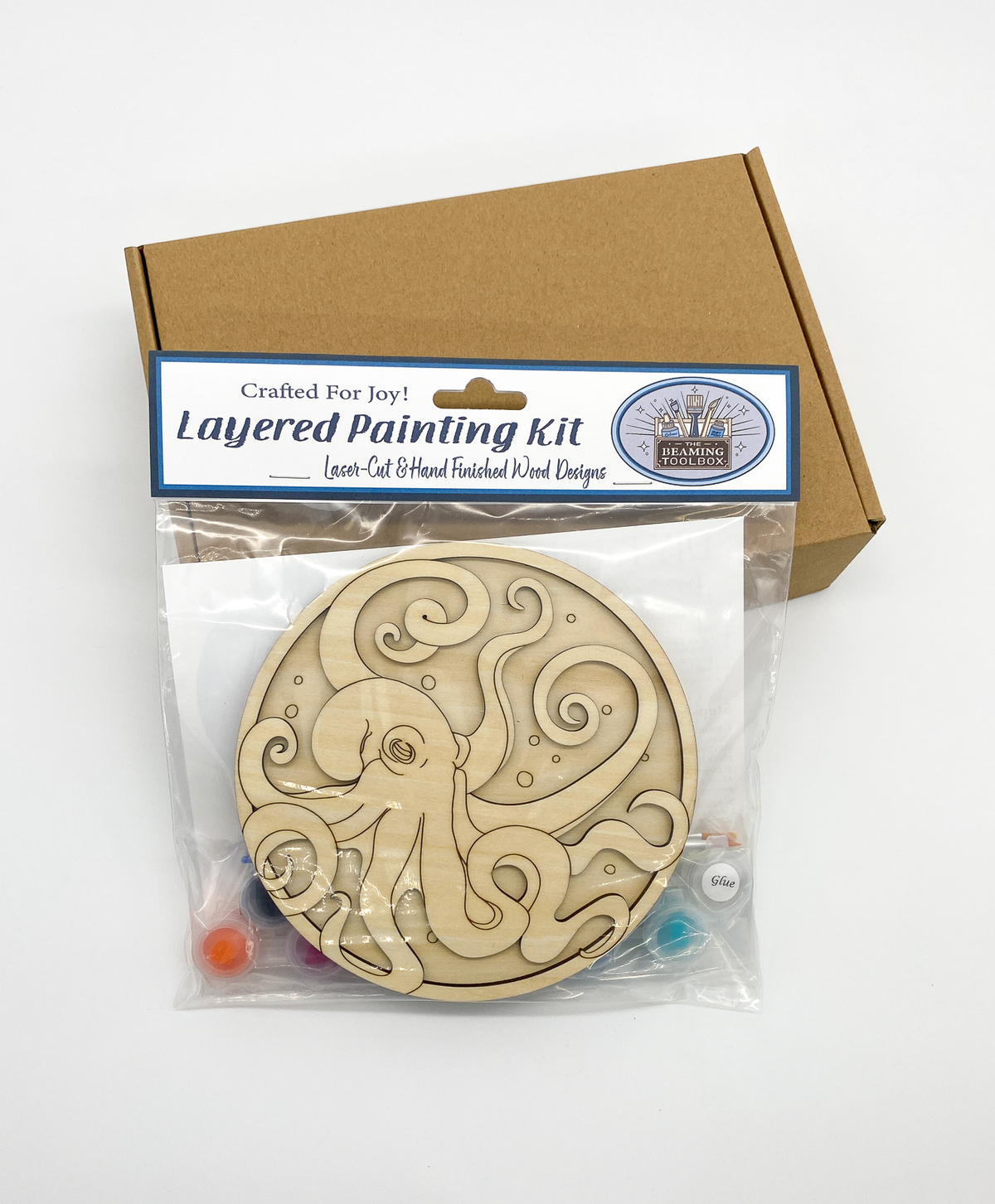 Tangled Treasures Octopus 3D Art | DIY Wood Craft Kit for Adults | Unique Ocean Lover Gift