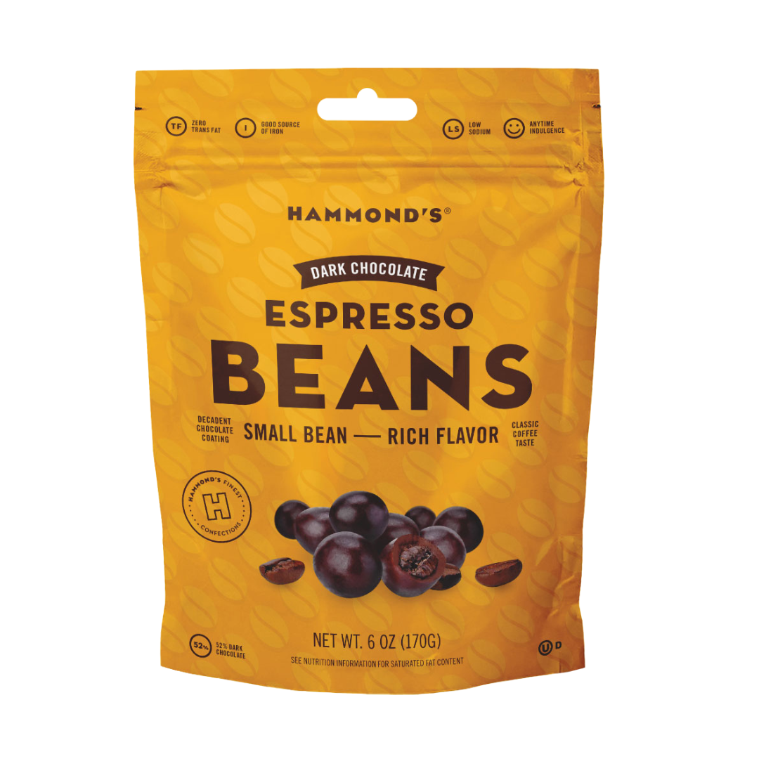 All-Natural Dark Chocolate Espresso Beans - 6 oz Bag