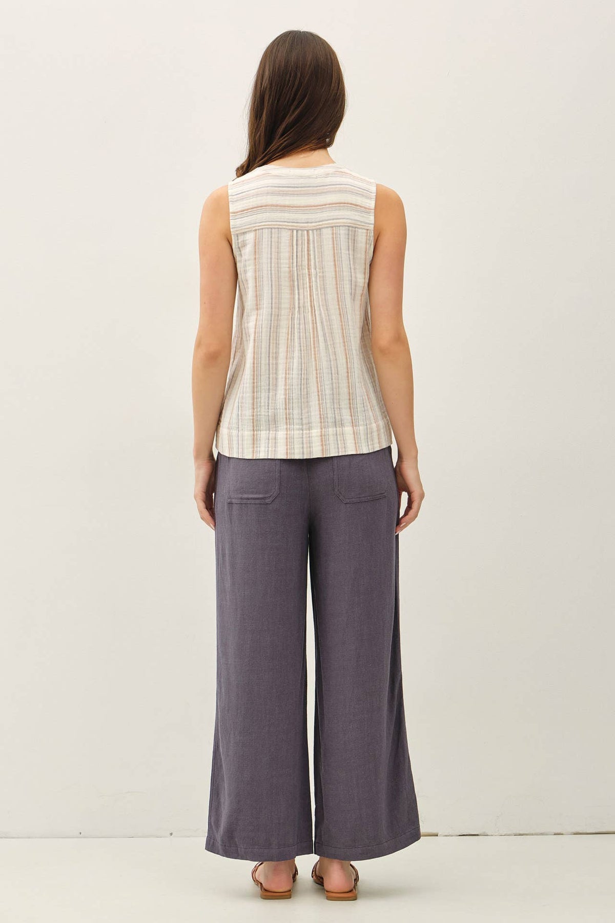 LINEN WIDE-LEG PANTS