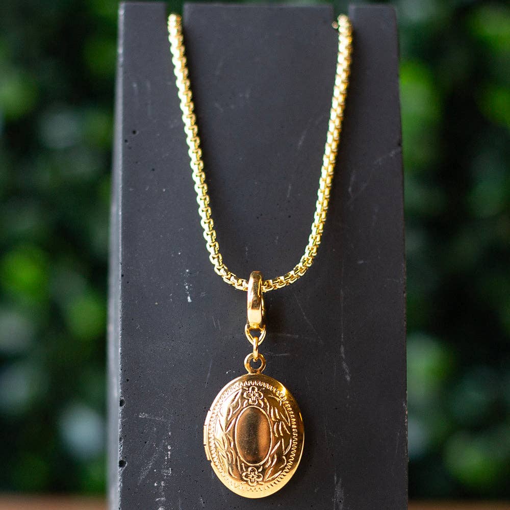 Locket Charm, Gold | Charm Bar | Charm Necklace or Bracelet