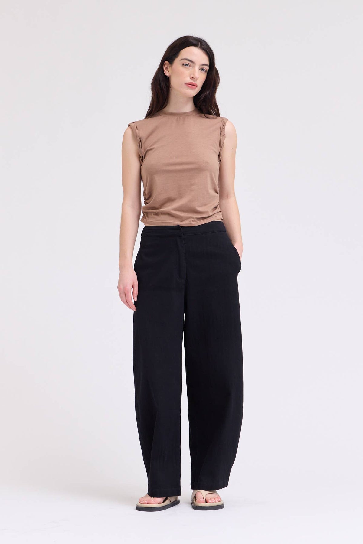  TWIST DETAIL COTTON SLEEVELESS TOP