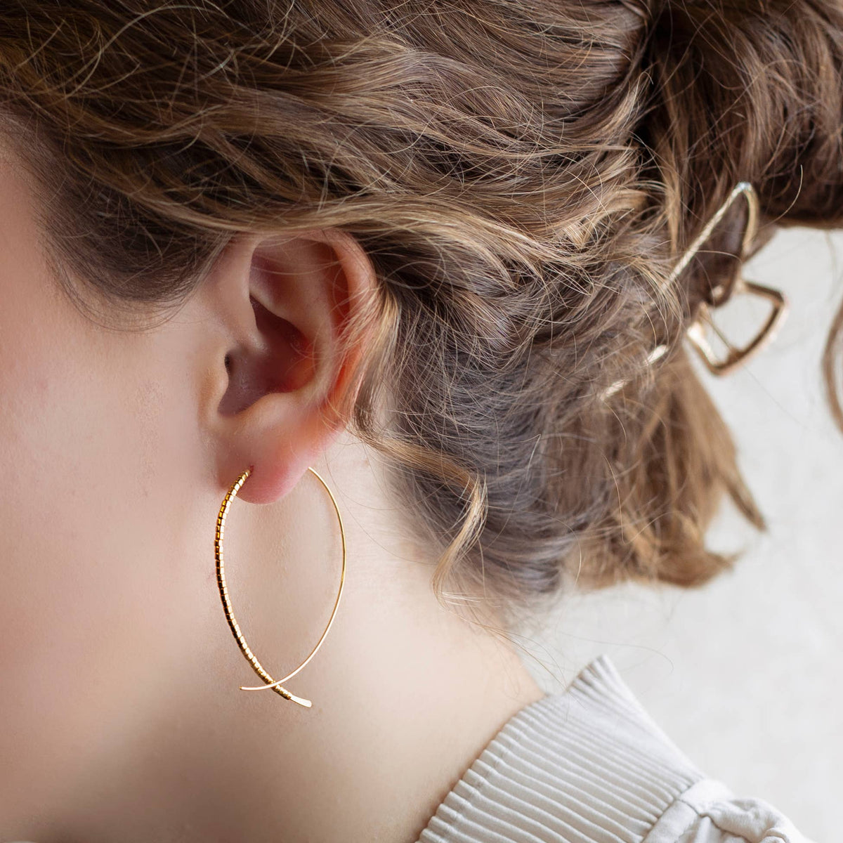 Norah Earrings-Gold | Beaded Threader Earrings