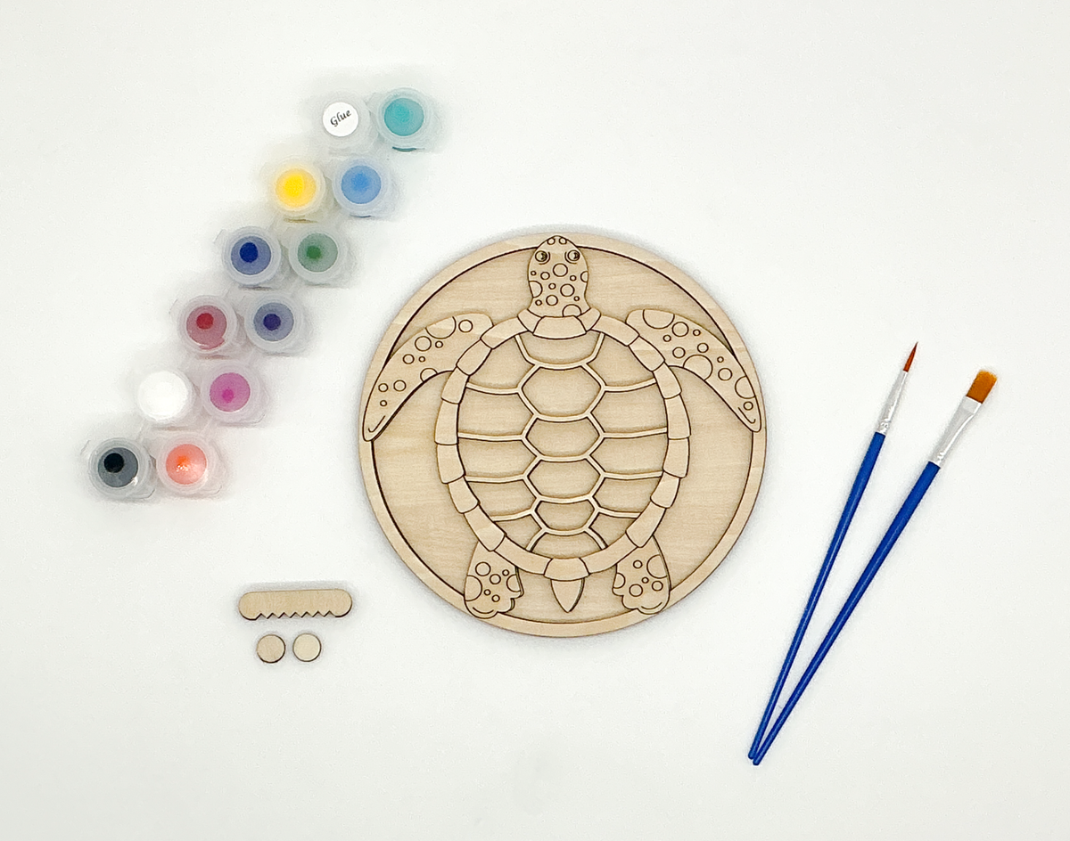 Layered Sea Turtle 3D Art | DIY Wood Craft Kit for Adults | Unique Nautical Wall Art