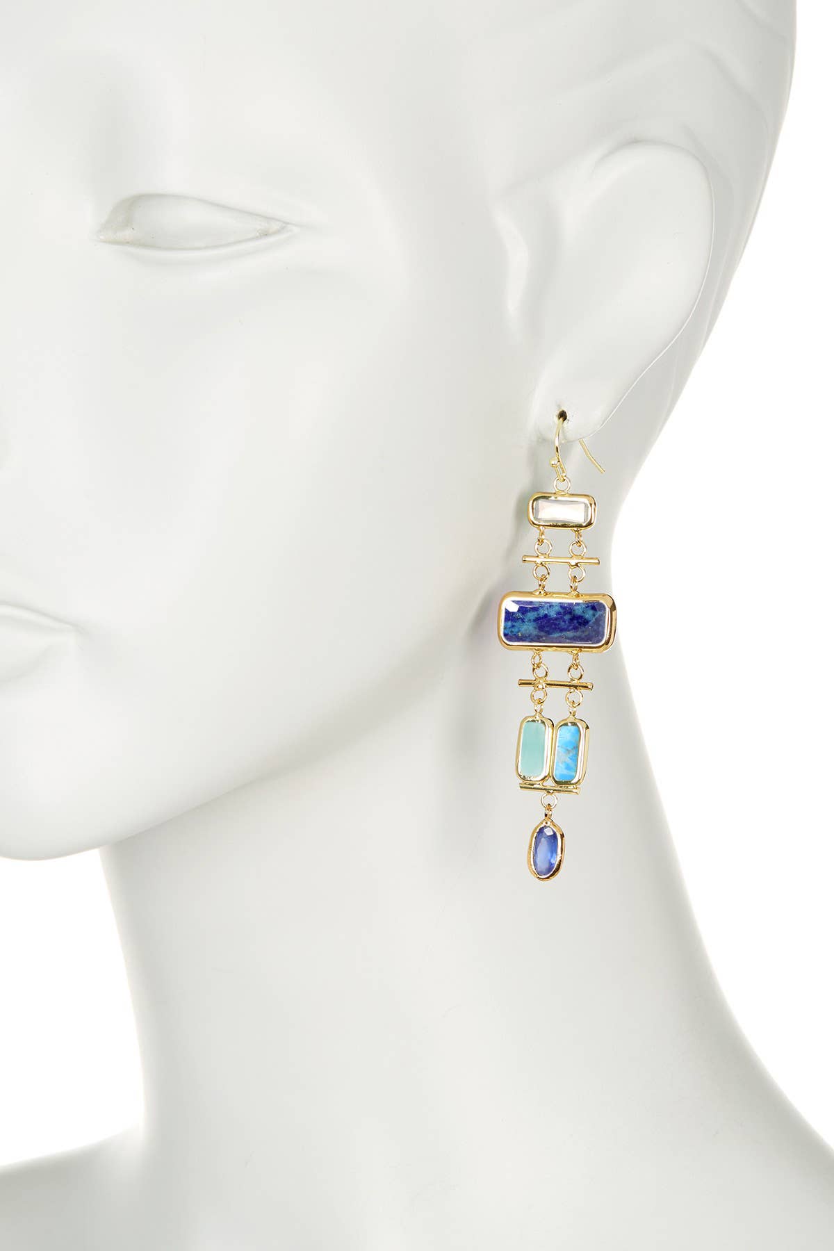 Lapis Art Deco Chandelier Earrings - GF