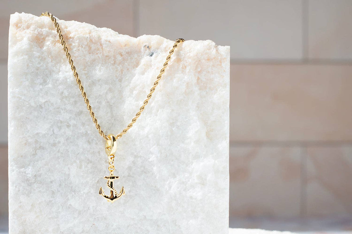 Summer Pick Anchor Charm, Gold