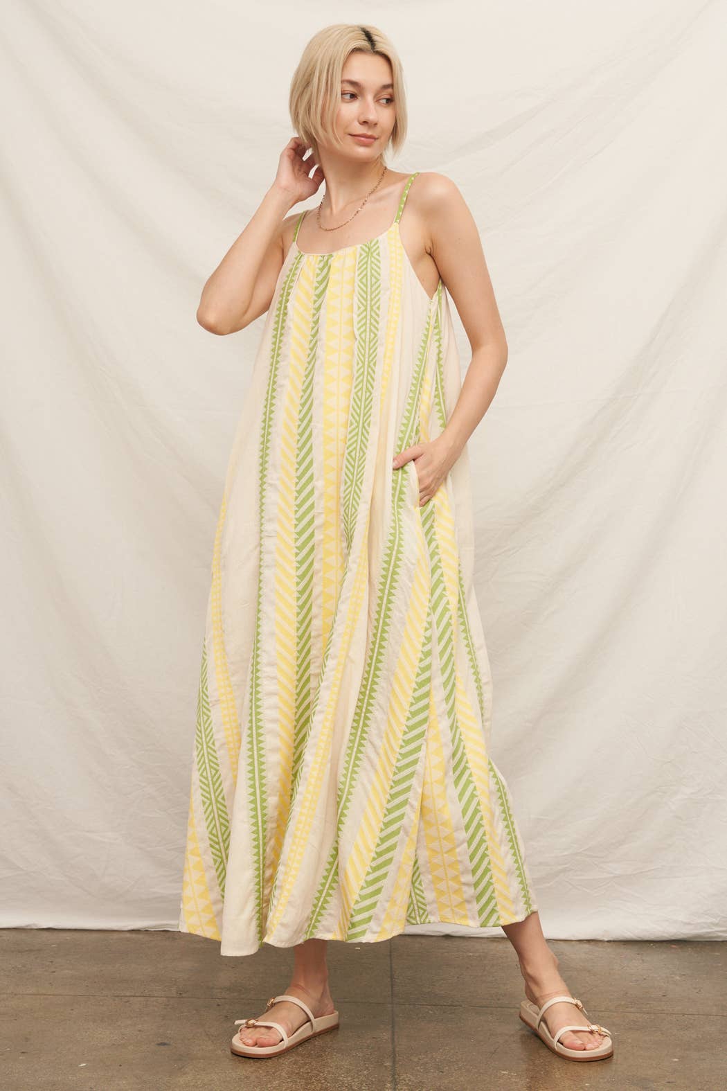Embroidered Cami Maxi Dress