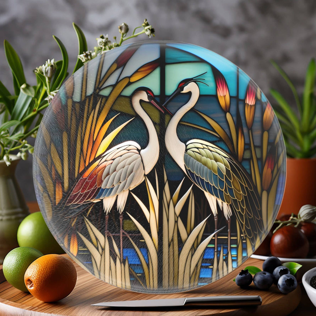 Tempered Glass Cutting Board: Crane Kitchen Serving Tray