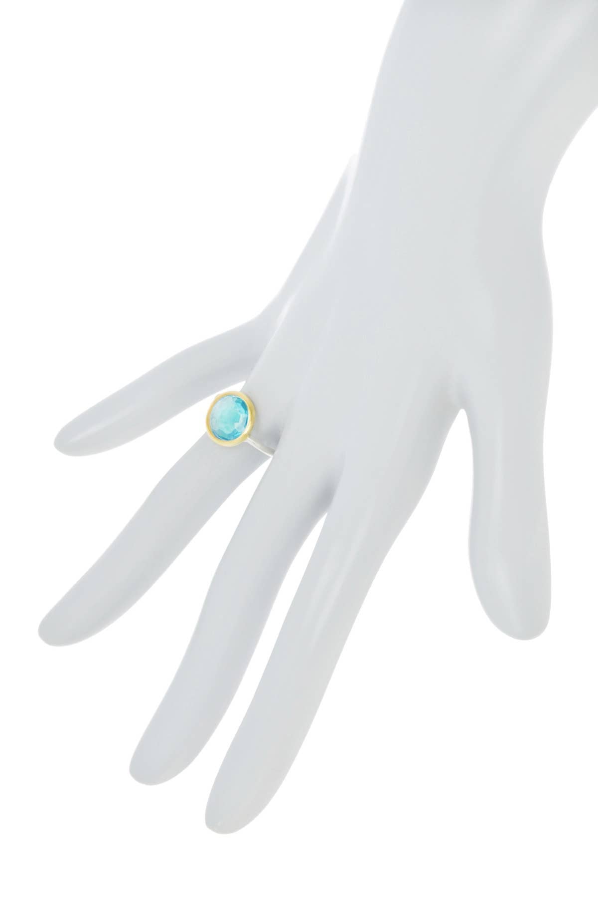 Sky Blue Crystal 2 Tone Filled Ring - SF