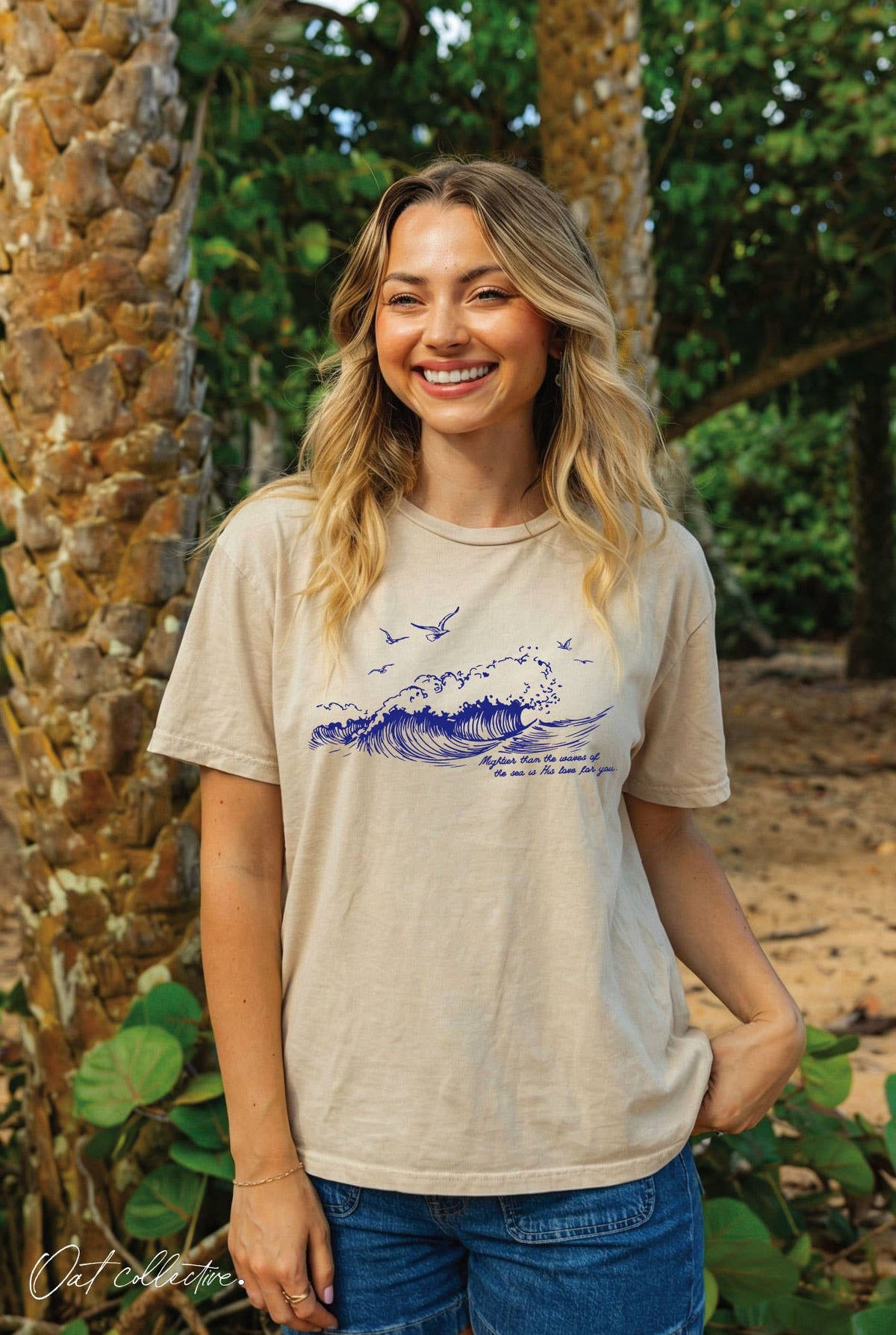 MIGHTIER THAN THE WAVES Supima Mineral Washed Tee
