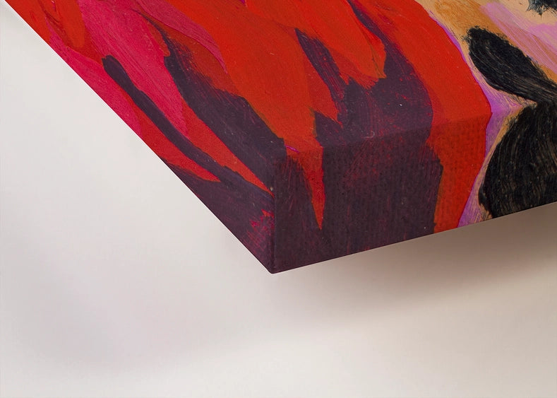 Furry Fashionistas Polished Peacock Stretched Canvas