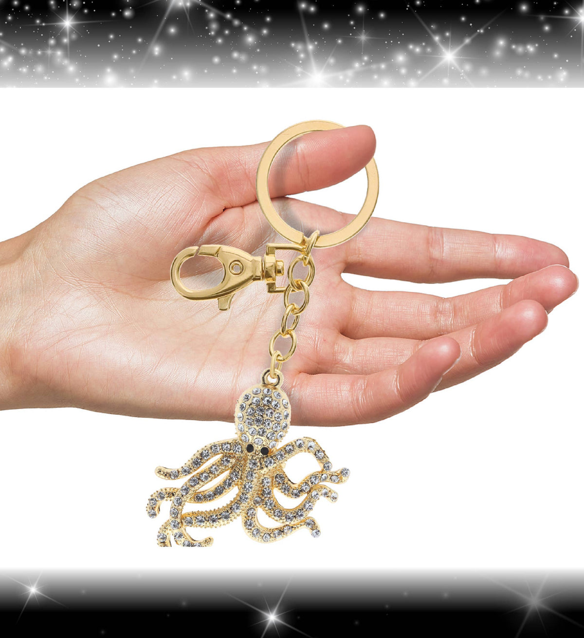 Gold Sparkling Charms - Octopus