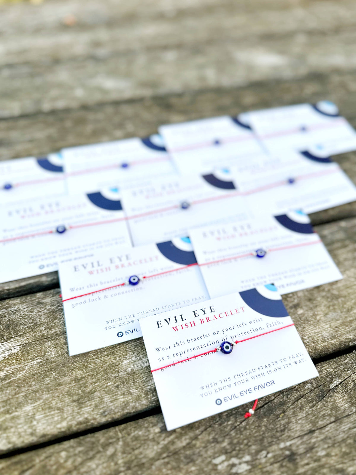 Evil eye wish bracelet with red cord from Evileyefavor