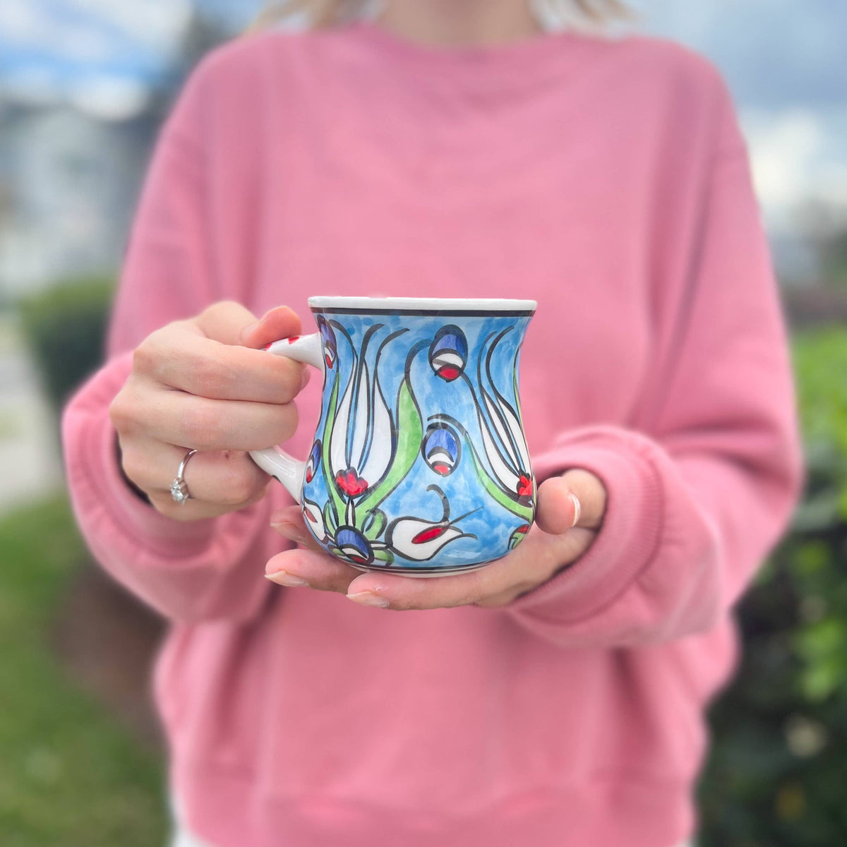 Hand Painted Ceramic Mugs, Coffee Mugs, Floral Handmade Mug