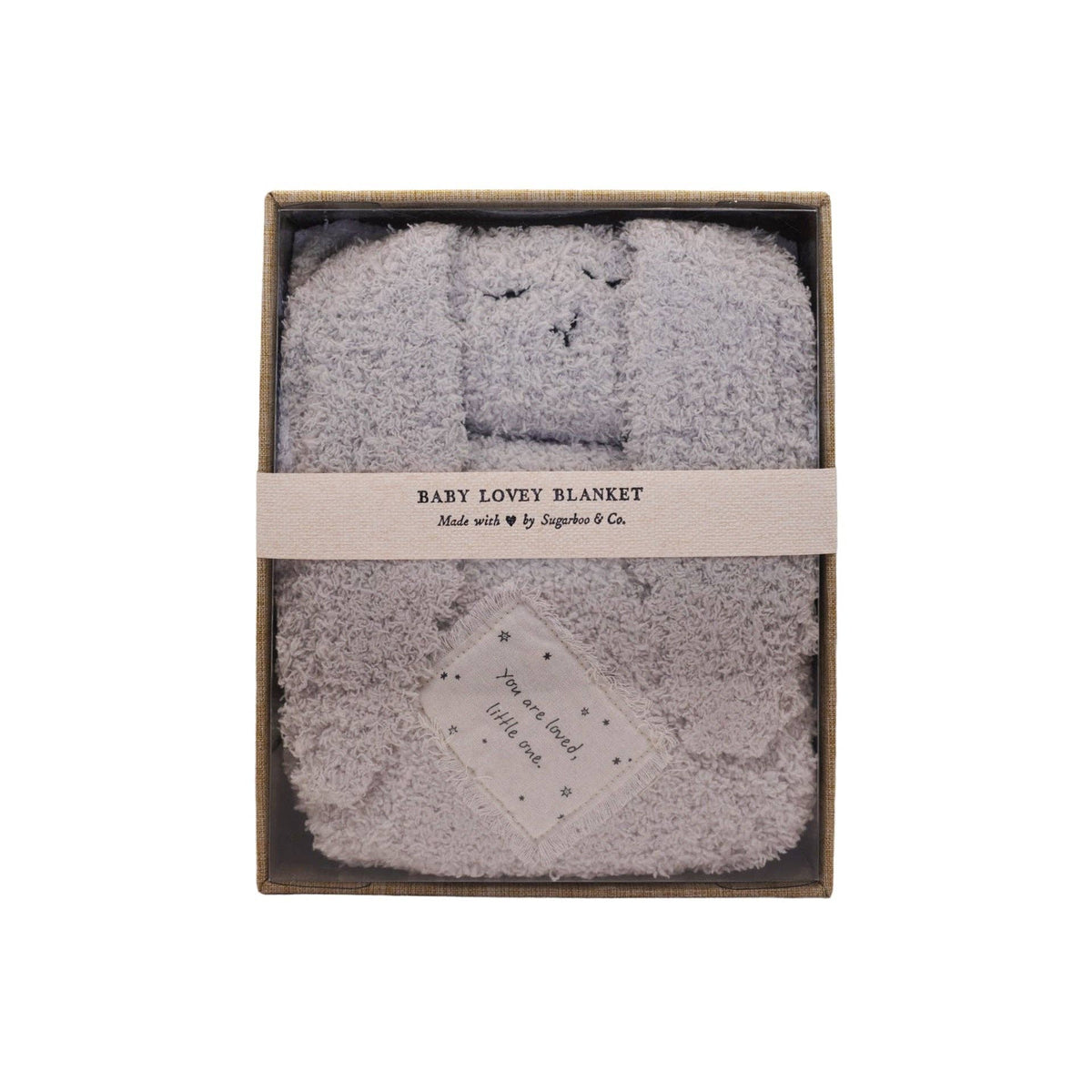 "You are loved, little one." Bunny Baby Lovey Blanket