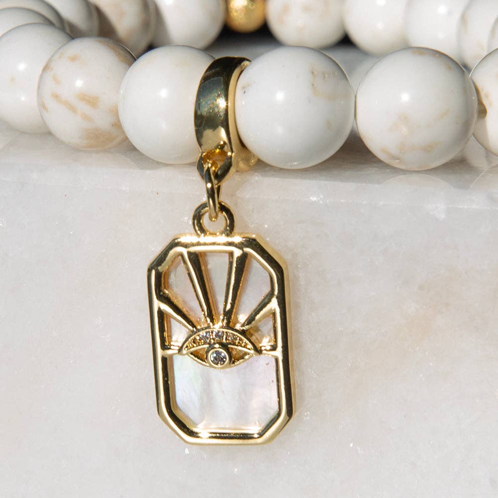 Eye Charm, Mother of Pearl, Charm Bar, Bag Charm