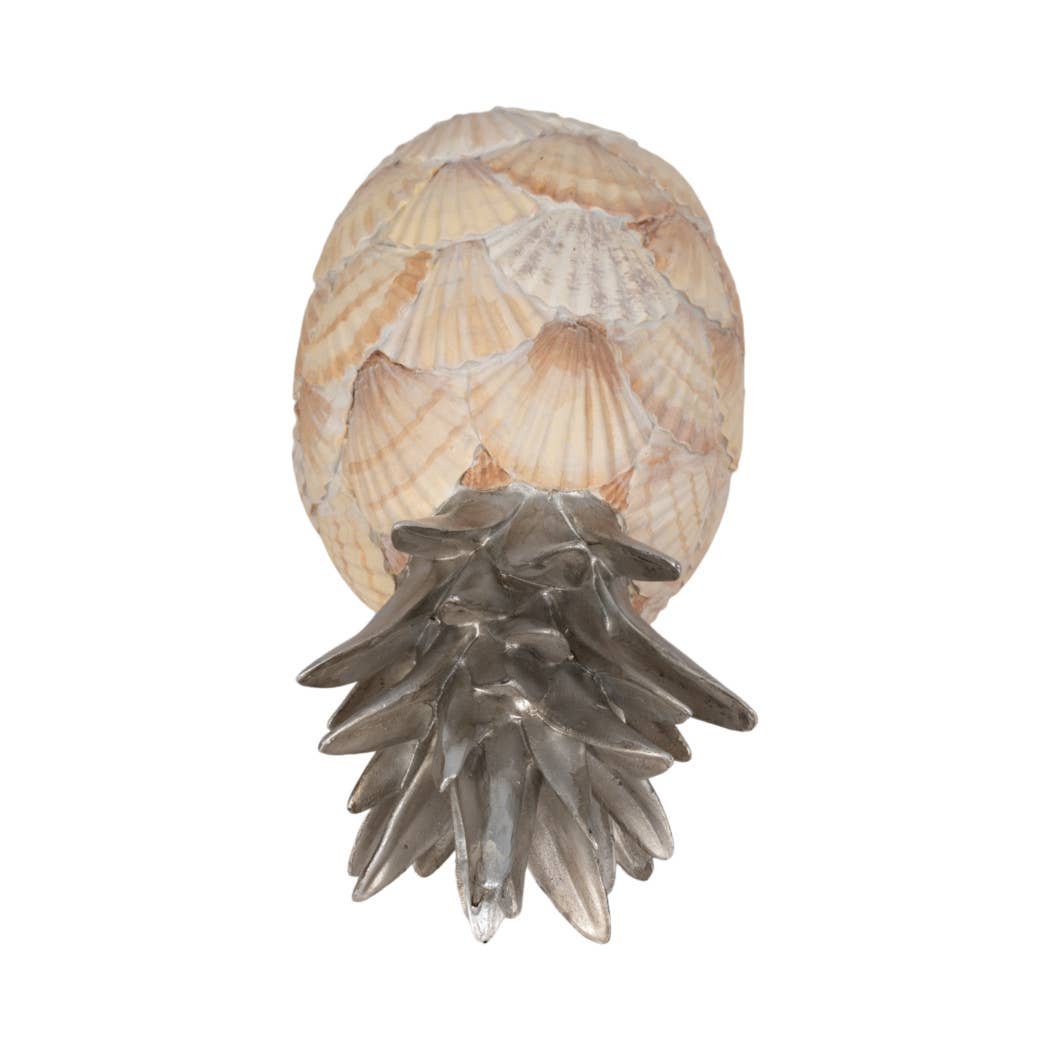 Polyresin Seashell Pineapple Decor Sculpture - Multi, 12 in.