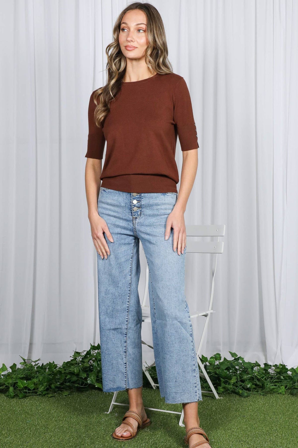 Trendy Cropped Stretchy Casual Washed Denim Jean VP83028