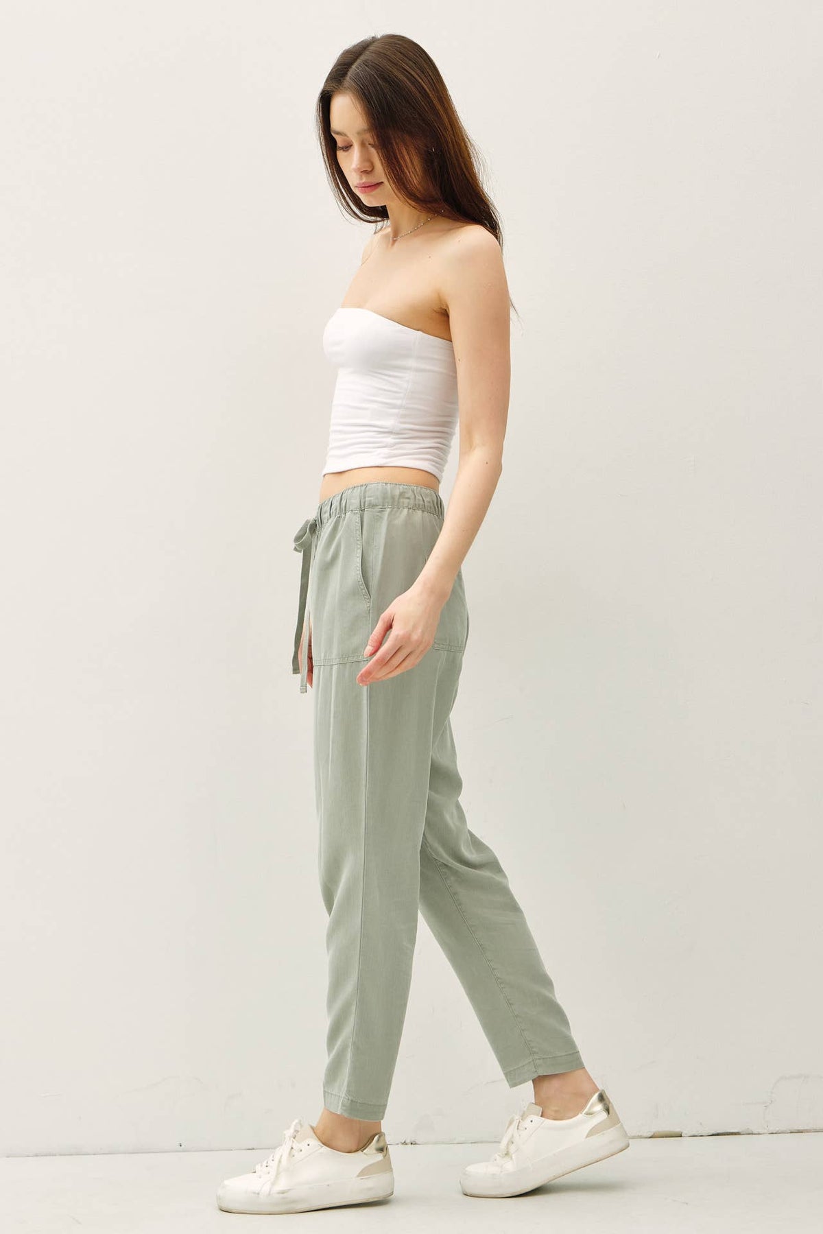NEW COLOR -TENCEL TAPERED PANTS
