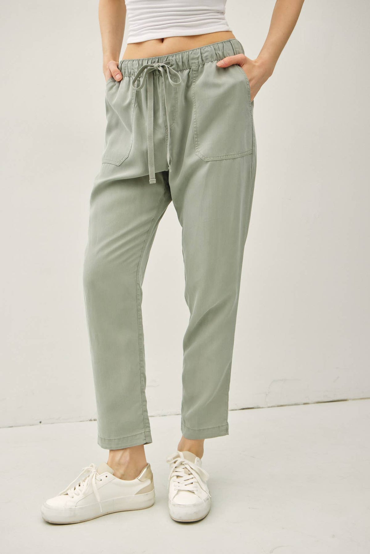 NEW COLOR -TENCEL TAPERED PANTS