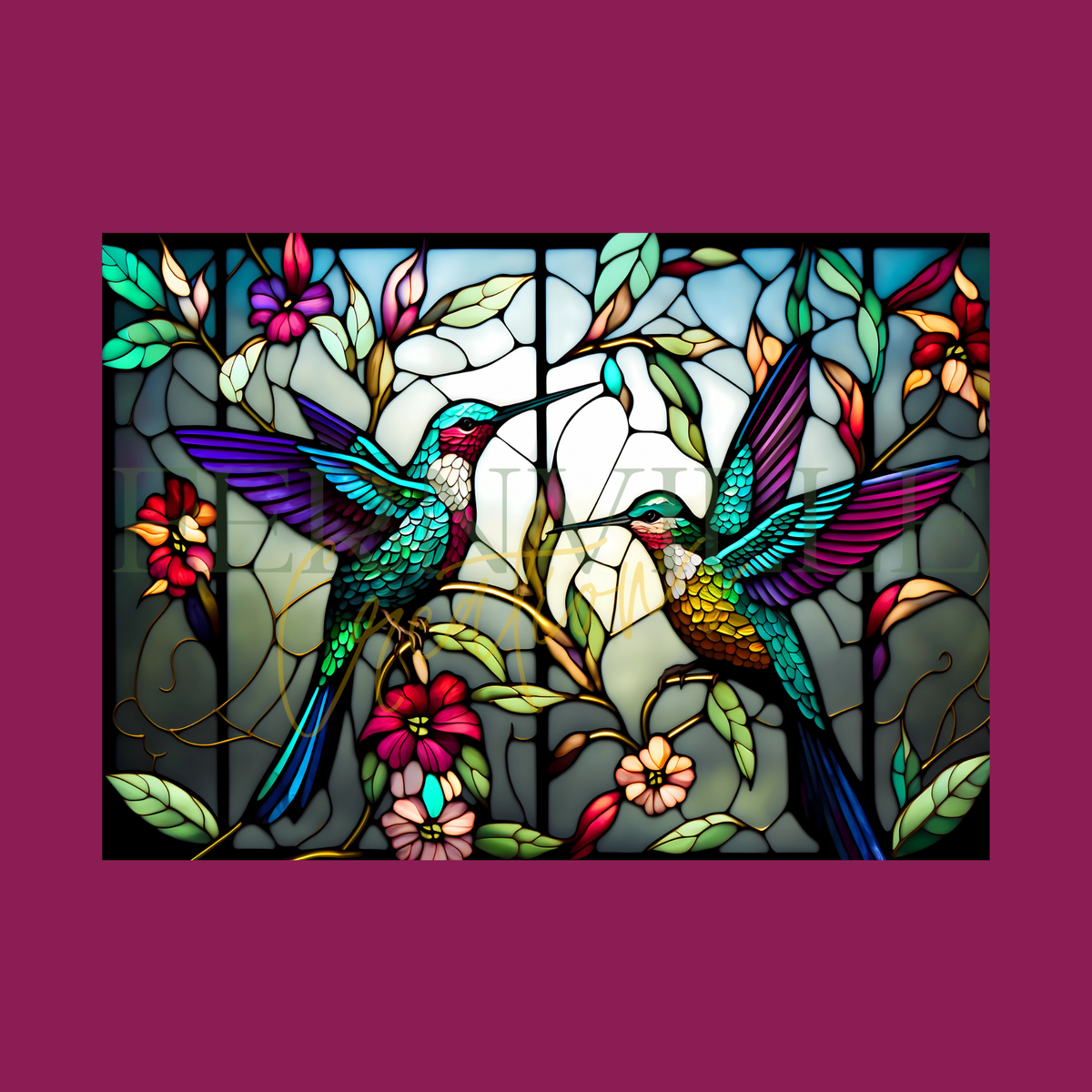 Tempered Glass Cutting Board: Hummingbird Charcuterie Tray