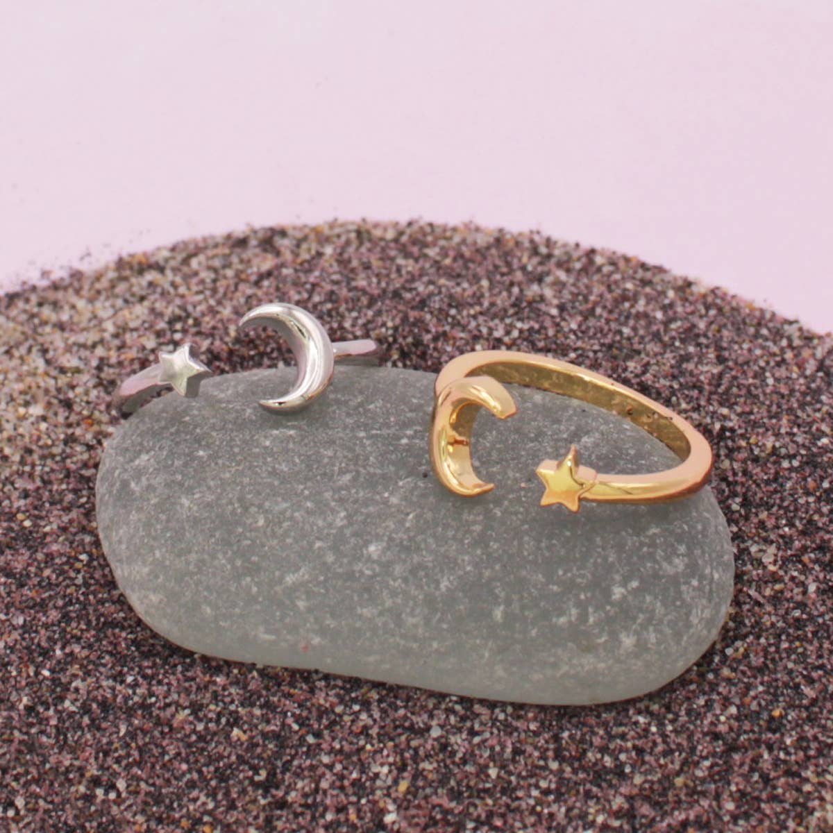 Gold Star Moon Adjustable Toe Rings