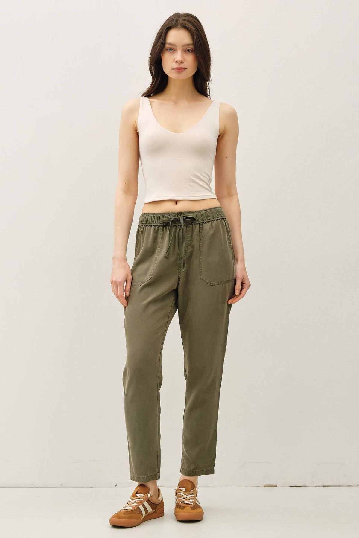 NEW COLOR -TENCEL TAPERED PANTS