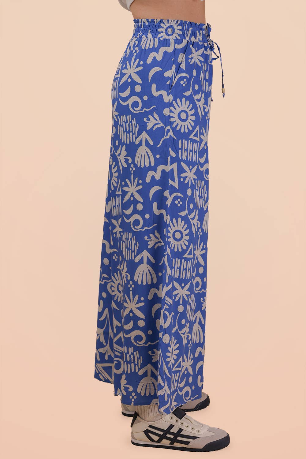 NP70715 - Printed Wide Leg Long Pants