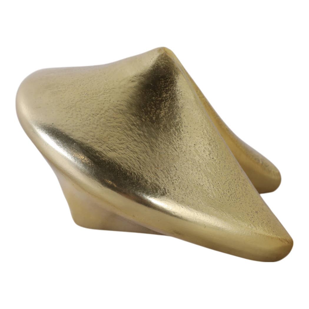 Metal Fortune Cookie Decorative Figurine - Gold, 5 in.