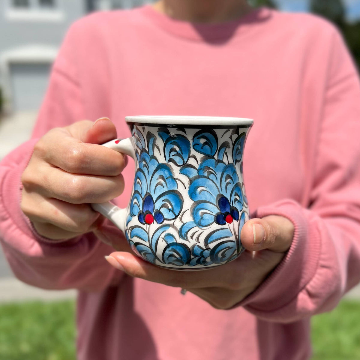Handmade Coffee Mug, Hand Painted Ceramic Mug, Floral Mug