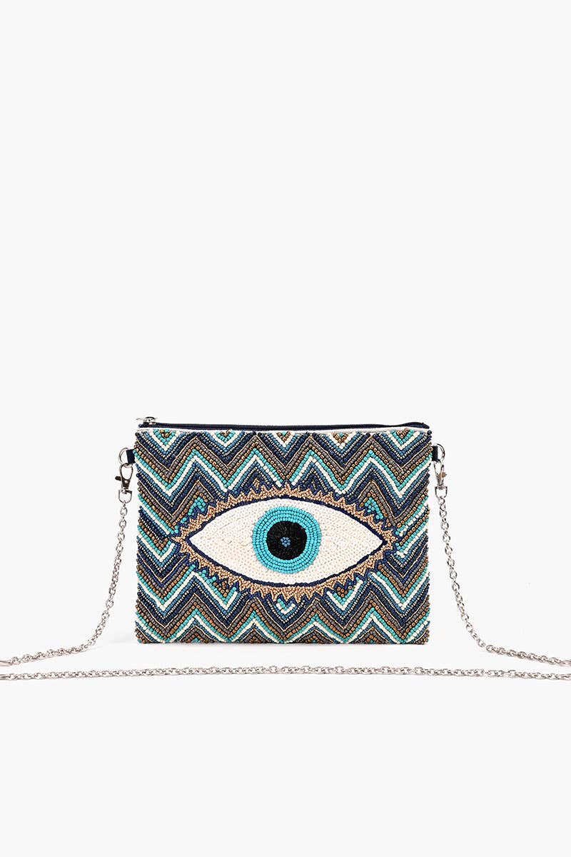 Grecian Nights Evil Eye Clutch