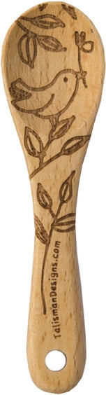 Bird Etched Beechwood Mini Spoon